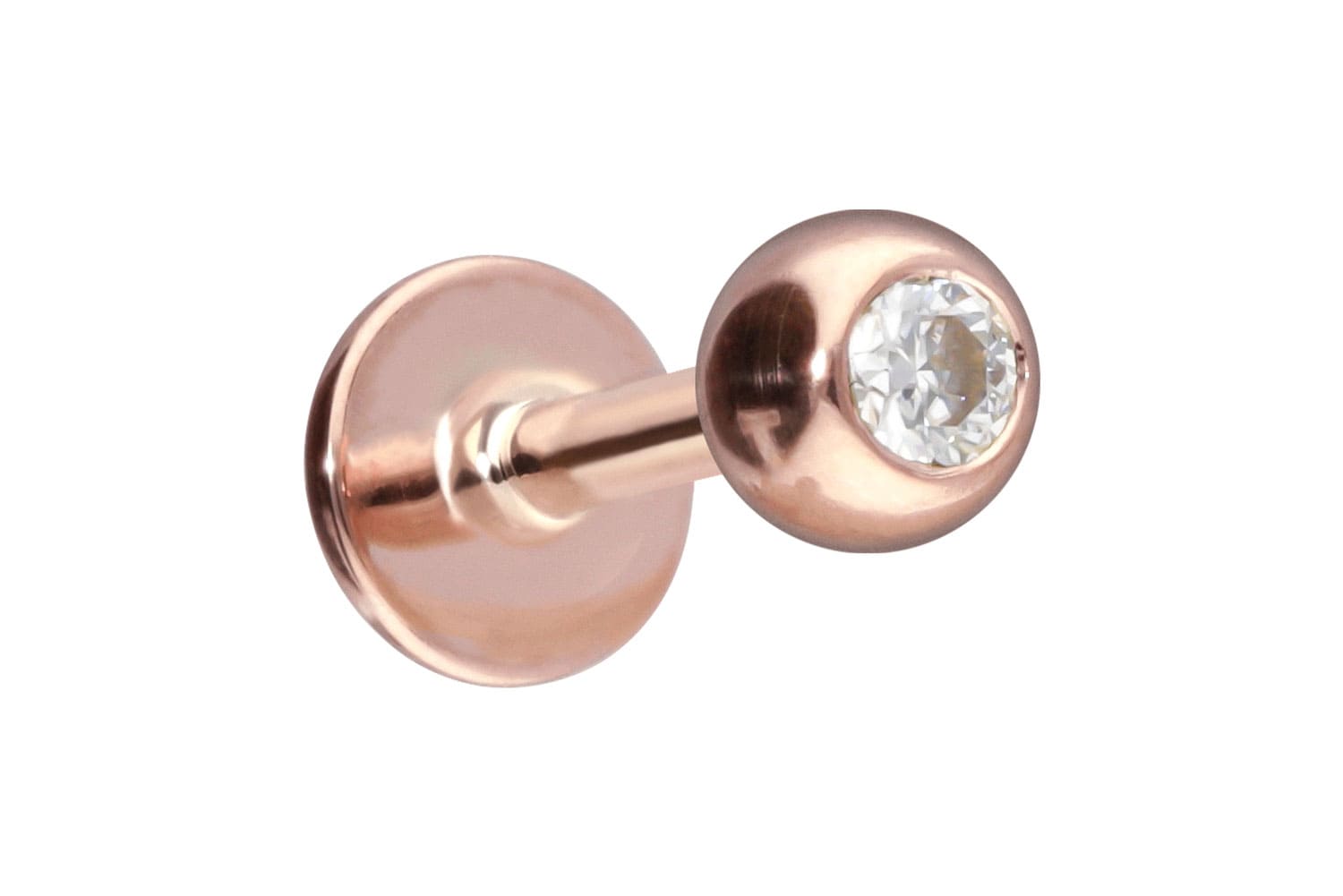 14/18 Karat Gold Labret Piercing MOISSANIT